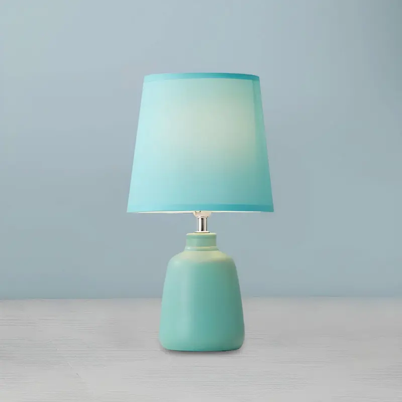 Lisalight keramik tischlampe nordisch mit stoffschirm fur schlafzimmer und wohnzimmer xlumina