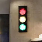 Loft industrial style stoplight wall light