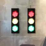 Loft industrial style stoplight wall light