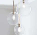 Loft modern pendant light silver gold glass ball hanging lamp