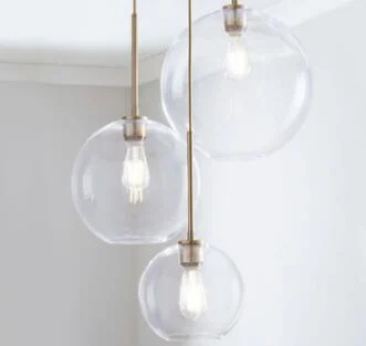 Loft Modern Pendant Light Silver Gold Glass Ball Hanging Lamp 227503