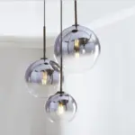 Loft modern pendant light silver gold glass ball hanging lamp