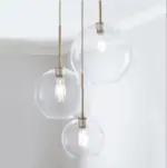 Loft modern pendant light silver gold glass ball hanging lamp