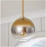 Loft modern pendant light silver gold glass ball hanging lamp