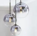 Loft modern pendant light silver gold glass ball hanging lamp