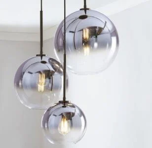 Loft Modern Pendant Light Silver Gold Glass Ball Hanging Lamp 975965