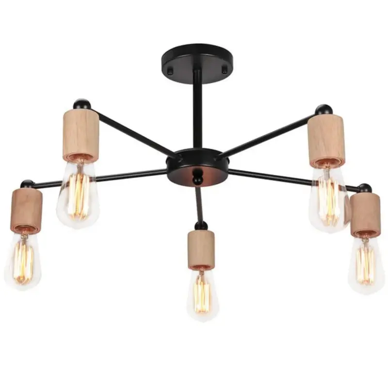 Loftluster skandinavischer loft kronleuchter metall schwarz weiss verstellbare leuchtenarme wohnzimmer xlumina2