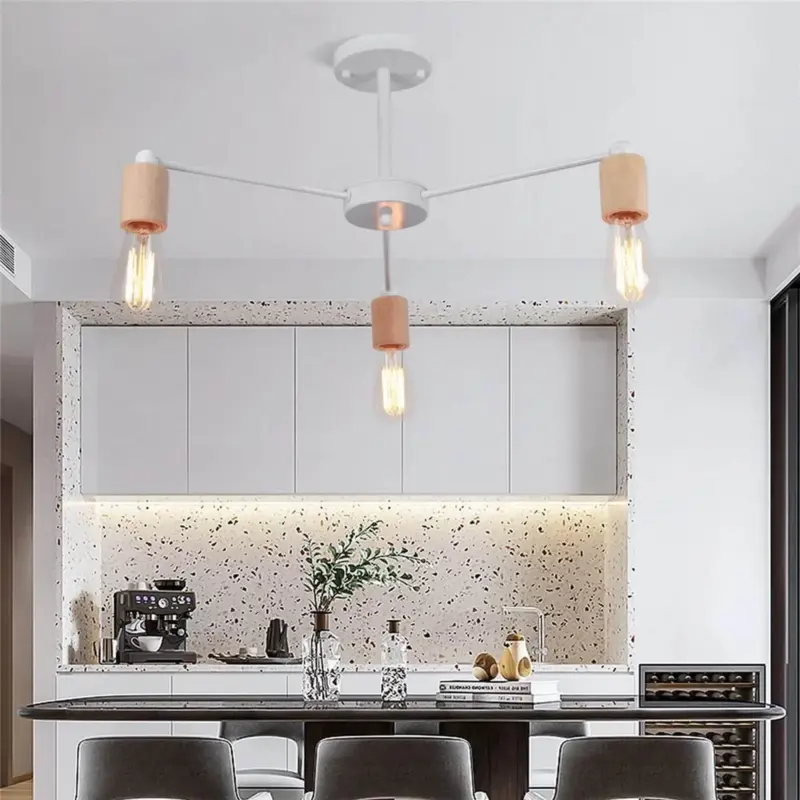 Loftluster skandinavischer loft kronleuchter metall schwarz weiss verstellbare leuchtenarme wohnzimmer xlumina7