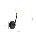 Lumiart moderne wandleuchte mit glaskugel lampe schwarz xlumina