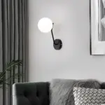 Lumiart moderne wandleuchte mit glaskugel lampe schwarz xlumina