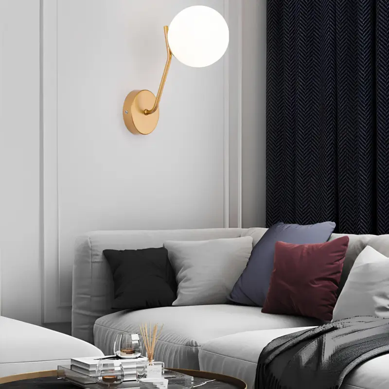Lumiart moderne wandleuchte mit glaskugel lampe schwarz xlumina