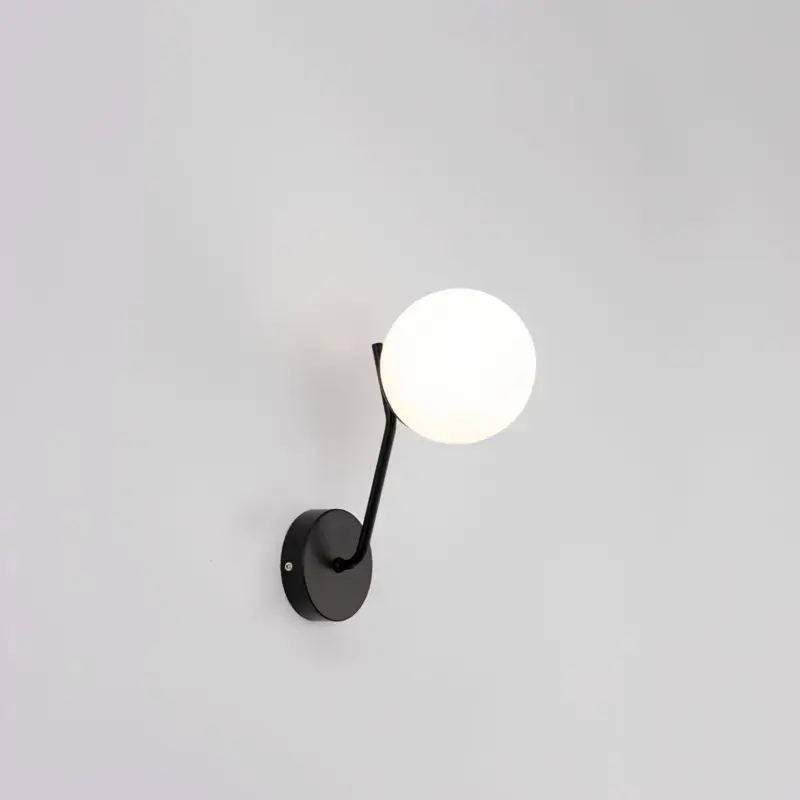 Lumiart moderne wandleuchte mit glaskugel lampe schwarz xlumina