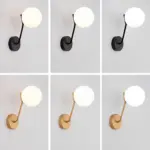 Lumiart moderne wandleuchte mit glaskugel lampe schwarz xlumina