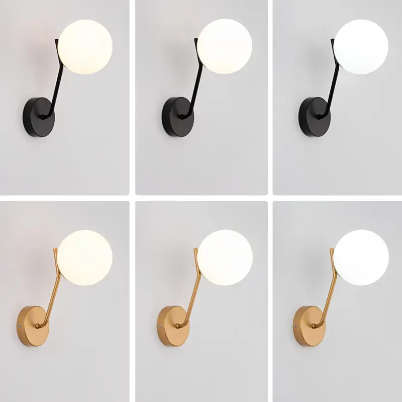 Lumiart moderne wandleuchte mit glaskugel lampe schwarz xlumina