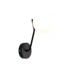 Lumiart moderne wandleuchte mit glaskugel lampe schwarz xlumina