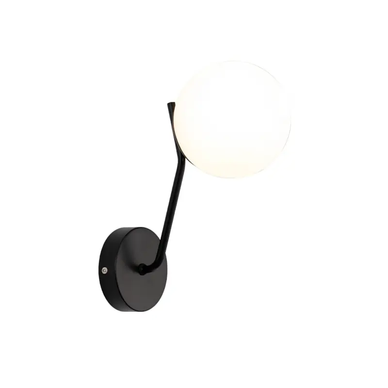 Lumiart moderne wandleuchte mit glaskugel lampe schwarz xlumina