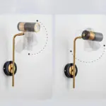 Lumibeam moderne drehbare led wandlampe schwarz weis 220v 350grad schwenkbar iron wandlicht xlumina8