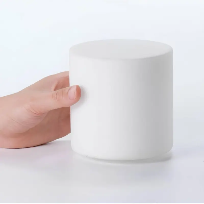 Lumiglow mini glaeserne zylinder tischlampe 360 grad touch dimmung led xlumina8