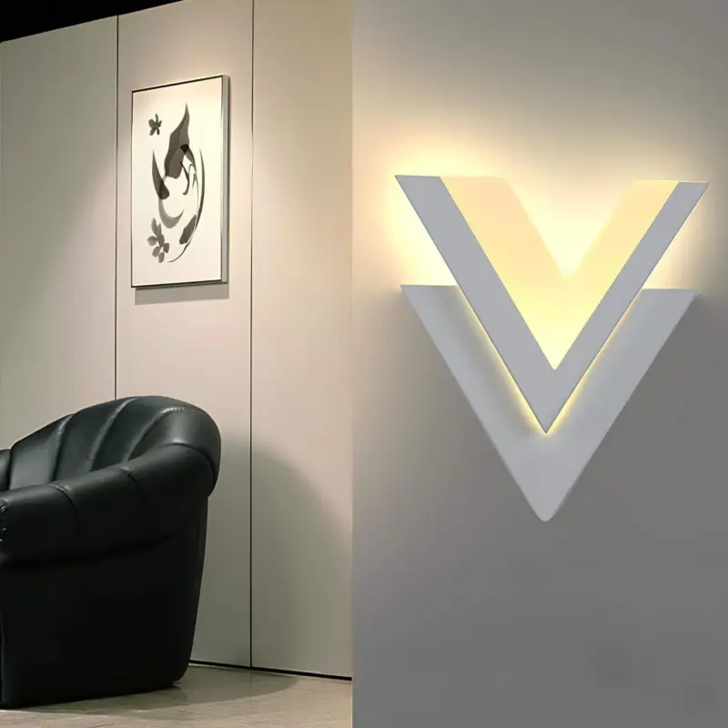 Lumiled v form led wandlampe minimalistisch modern energiesparend schwarz weiss xlumina6