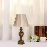 Luminadesign geplisseerte nachttischlampe harzfuss beige xlumina4