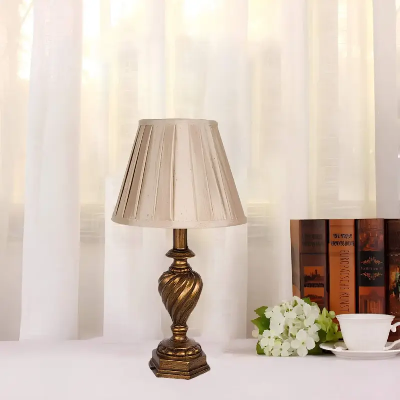 Luminadesign geplisseerte nachttischlampe harzfuss beige xlumina4