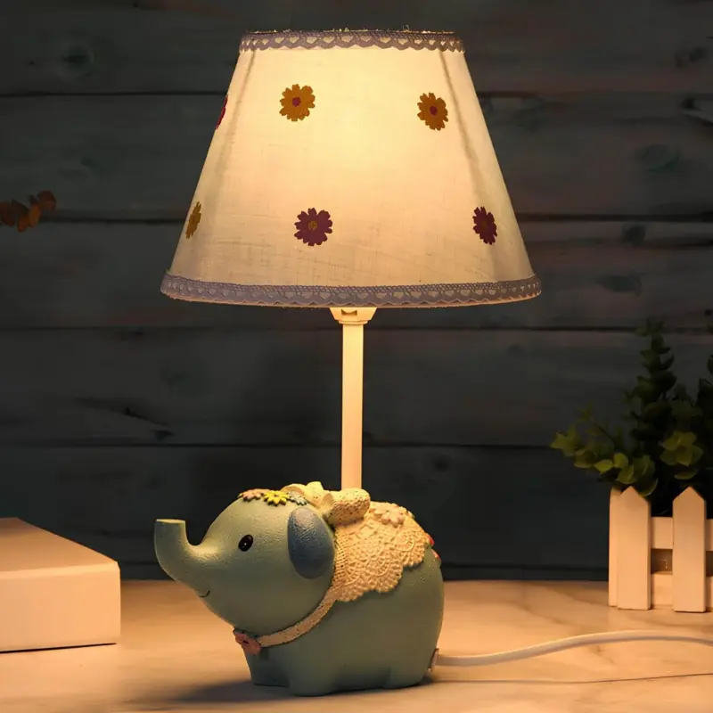 Luminelephant tischlampe mit blumenmuster und elefantenbasis mehrfarbig handgefertigt wohnzimmer beleuchtung xlumina3