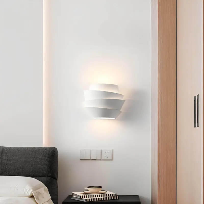Luminique skandinavische wandlampe doppelte lichtpunkte eisen modern minimalistisch xlumina