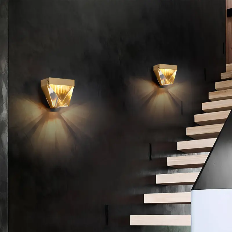 Lumino led wandlampe geometrisches muster schwarz weiss warmweiss energiesparend modern design xlumina6