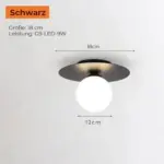 Luminousglobe deckenleuchte led modern zeitlos schwarz gold weiss energieeffizient xlumina