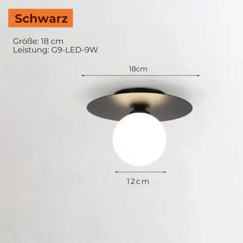 Luminousglobe deckenleuchte led modern zeitlos schwarz gold weiss energieeffizient xlumina