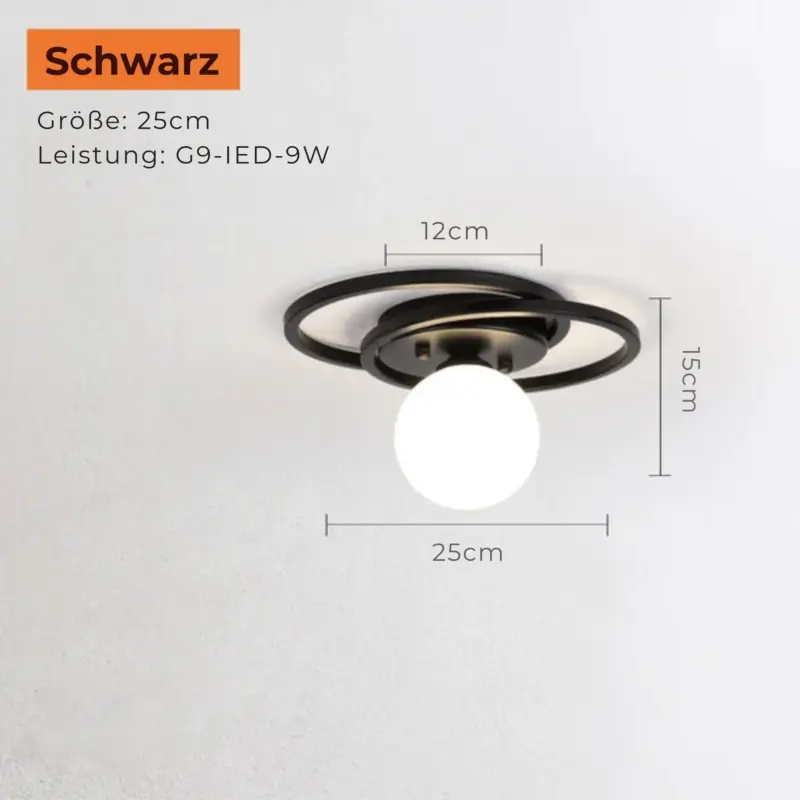 Luminousglobe deckenleuchte led modern zeitlos schwarz gold weiss energieeffizient xlumina
