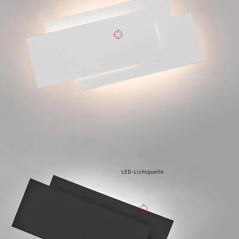 Luminova minimalistische led wandlampe aluminium modern wohnzimmer schlafzimmer flur warmweiss kaltweiss 9w 12w 18w xlumina