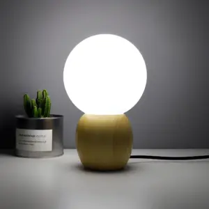 Homeko - Orbs bedside lamp with wooden base
