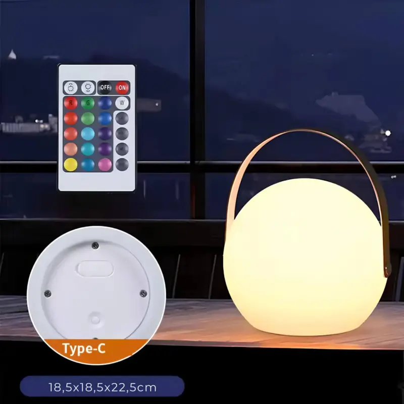 Lumishade led tischlampe mit farbwechsel fernbedienung 20cm wohnzimmer buro xlumina62