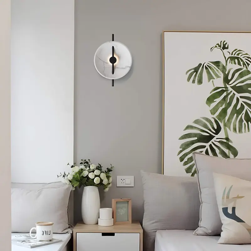 Lumisphere runde led wandlampe harz marmor modern design energieeffizient wandmontage xlumina3