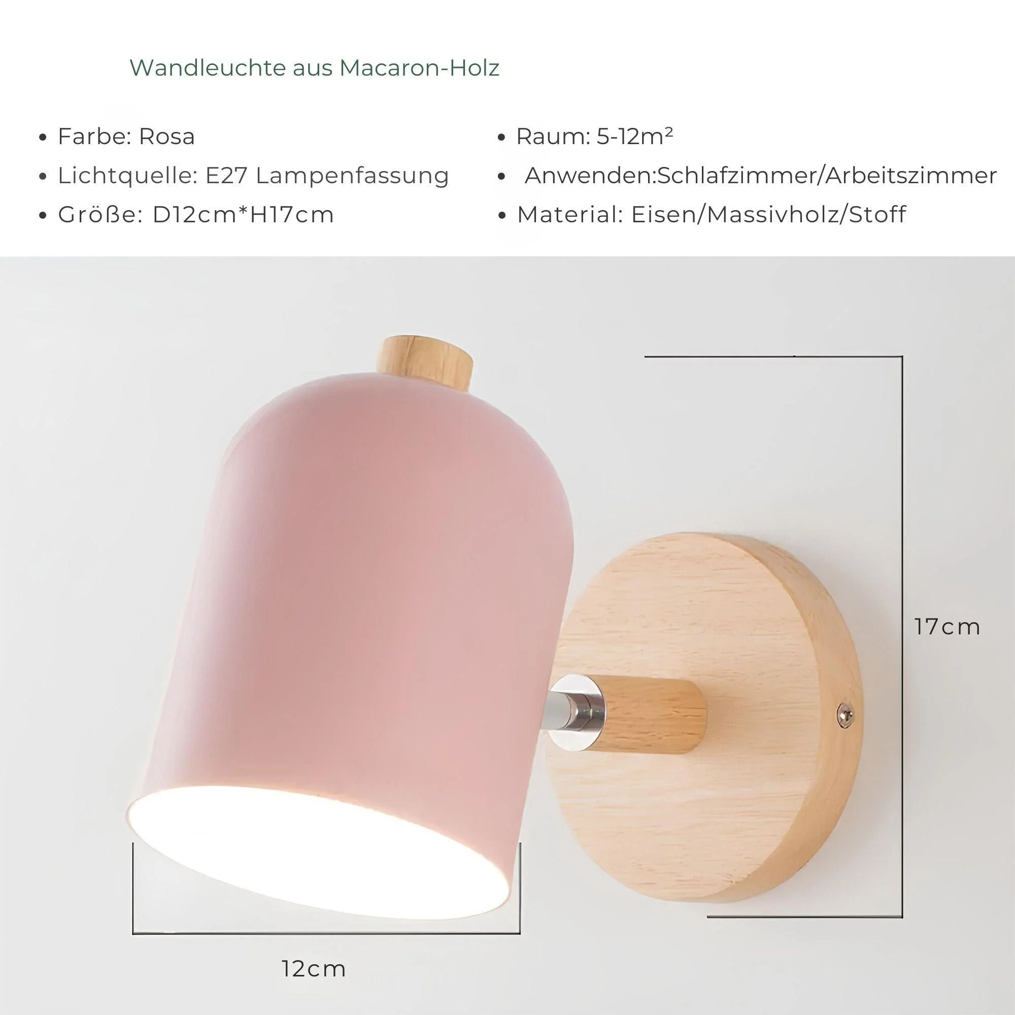 Lumolight Skandinavische Wandhangelampe Holz Modern Natur Wohnzimmer Flur Xlumina2