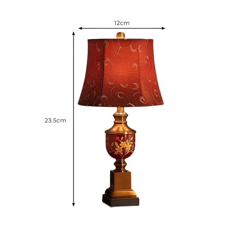 Luxora elegante rote keiserrreich tischlampe tischleuchte imperialer stil wohnzimmerlampe xlumina4