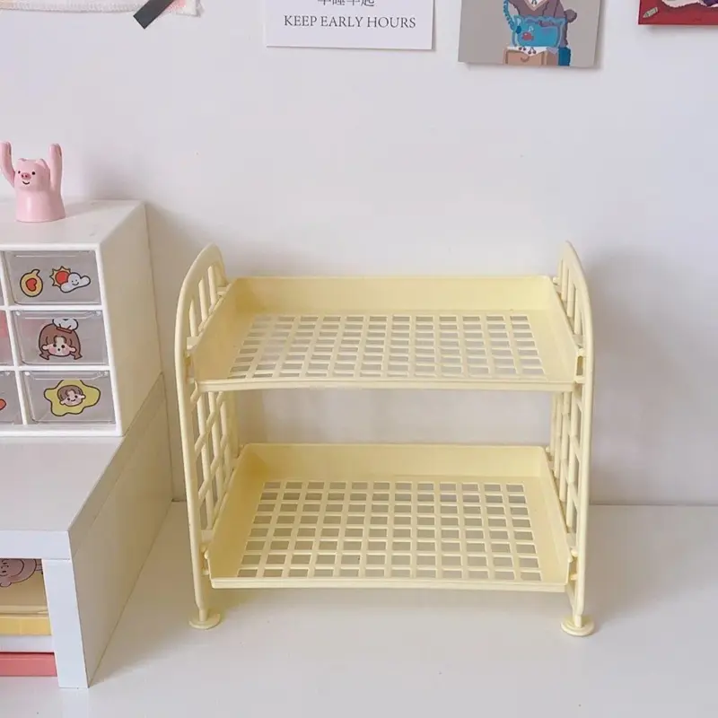 Macaron coloured minimalist desktop organiser storage tray