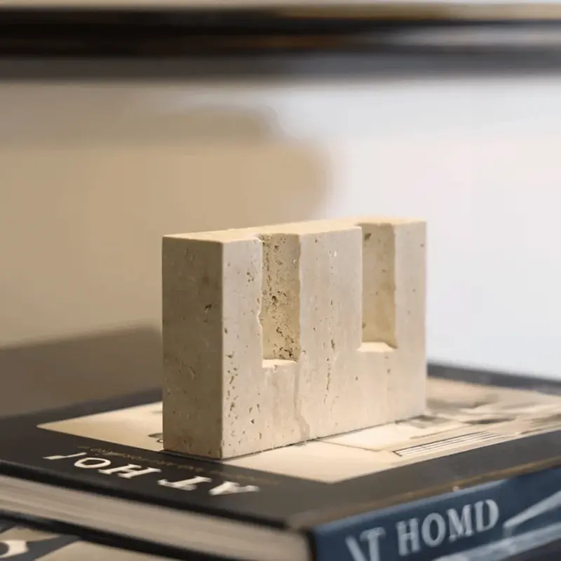 Marble effect candlestick holder