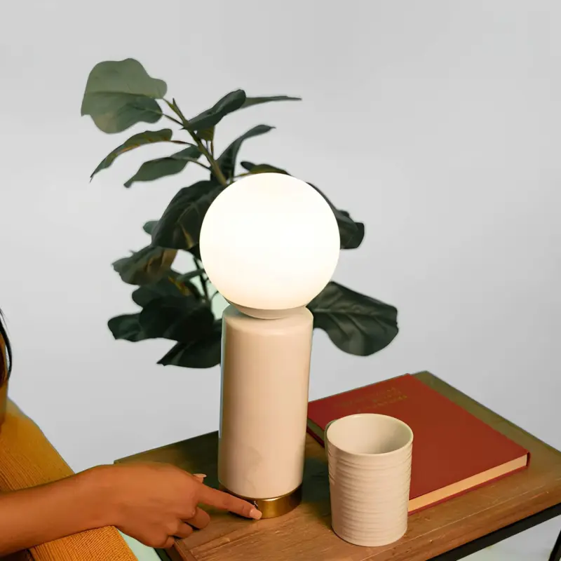 Marble glow tischlampe mit marmor sockel led licht elegantes design xlumina4