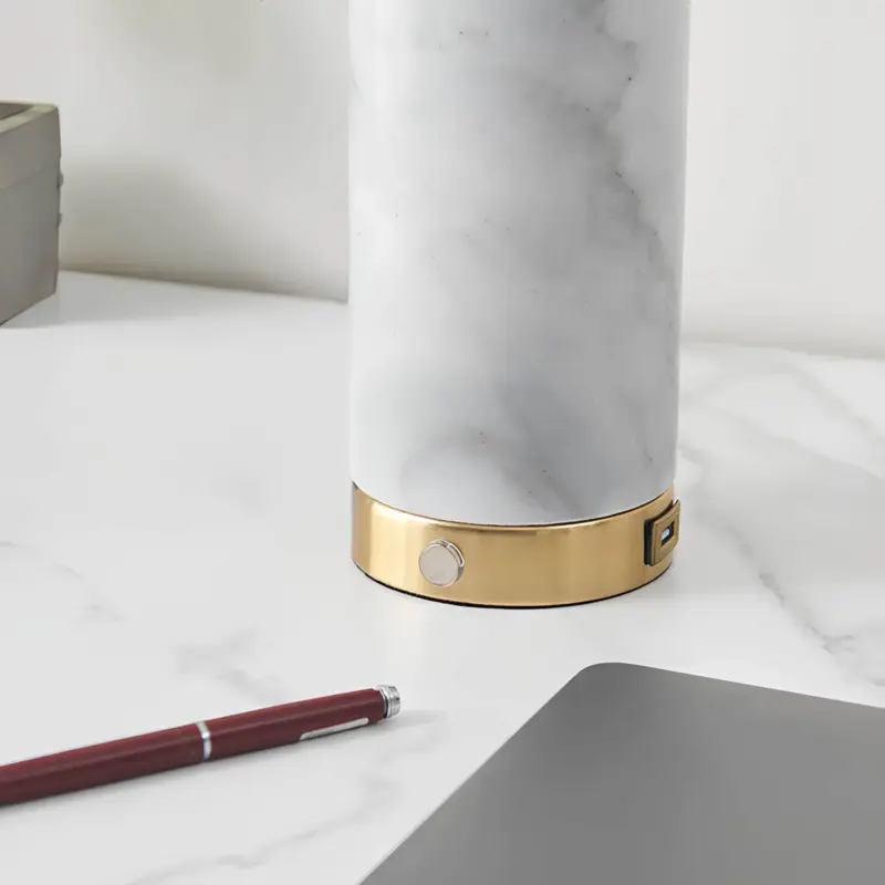 Marble glow tischlampe mit marmor sockel led licht elegantes design xlumina6
