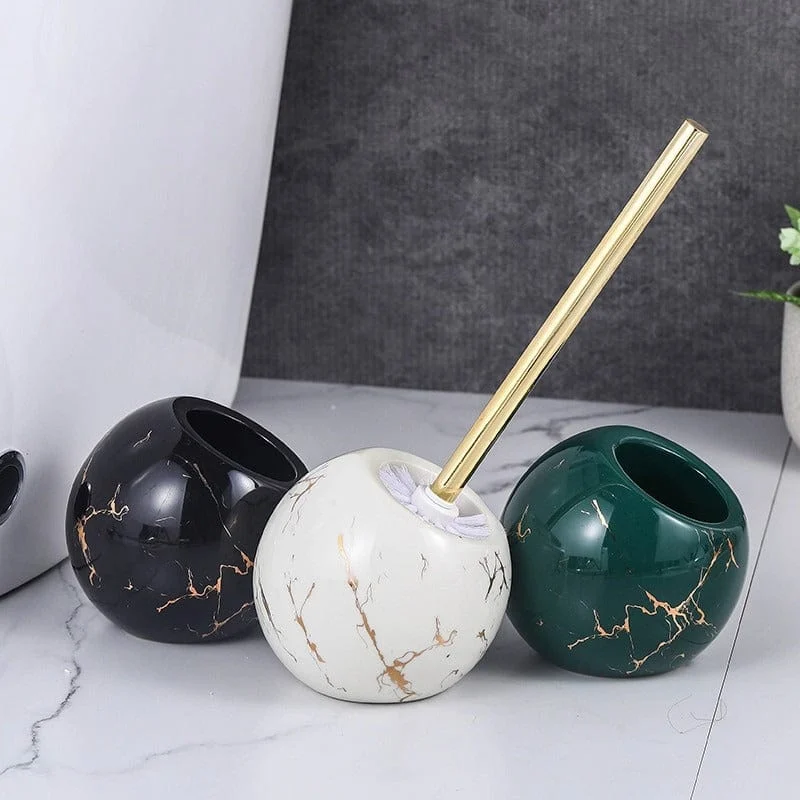 Marble Texture Ceramic Base Toilet Brush Main 1