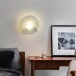 Marmerglow led wandlampe aus marmor kreisfoermige wandleuchte beige grau schwarz xlumina2