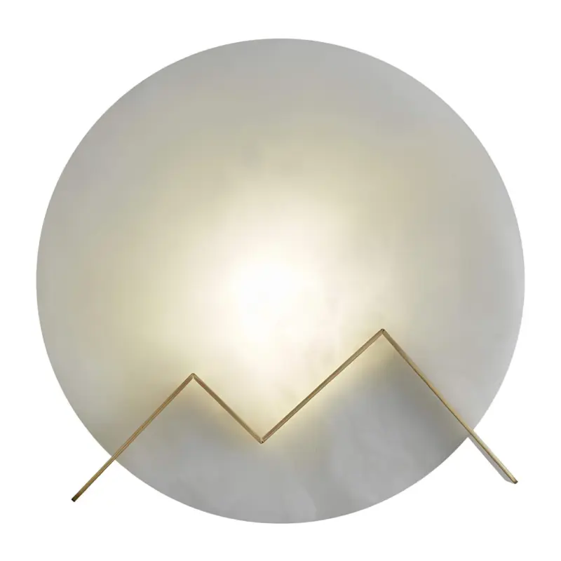 Marmerglow led wandlampe aus marmor kreisfoermige wandleuchte beige grau schwarz xlumina7
