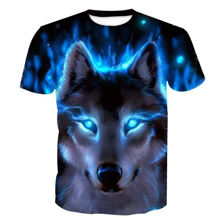 Mens T Shirt Graphic Animal Plus Size Print Short Sleeve Halloween Tops Mens Clothing Blue S Dailysale 980495