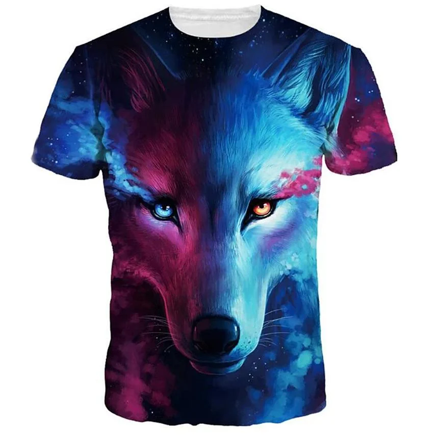 Mens T Shirt Graphic Animal Plus Size Print Short Sleeve Halloween Tops Mens Clothing Light Blue S Dailysale 817268