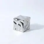 Metallic coloured cube ornament