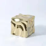 Metallic coloured cube ornament