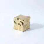 Metallic coloured cube ornament