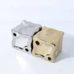 Metallic coloured cube ornament
